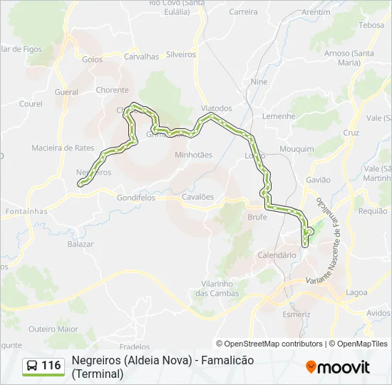 116 Bus Line Map