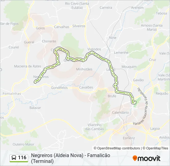 116 Bus Line Map