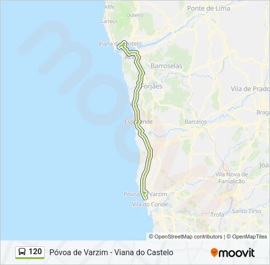 120 Bus Line Map