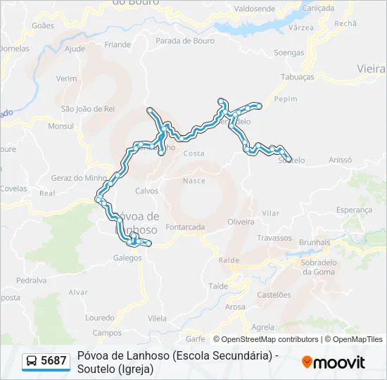 5687 Bus Line Map