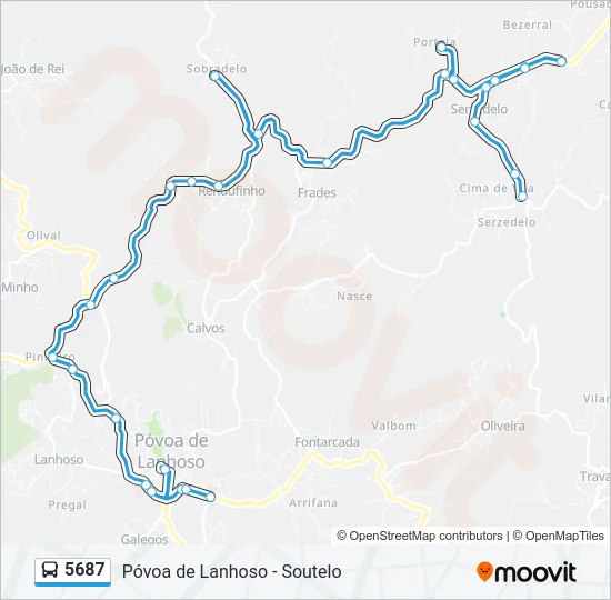 5687 Bus Line Map