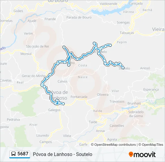5687 Bus Line Map