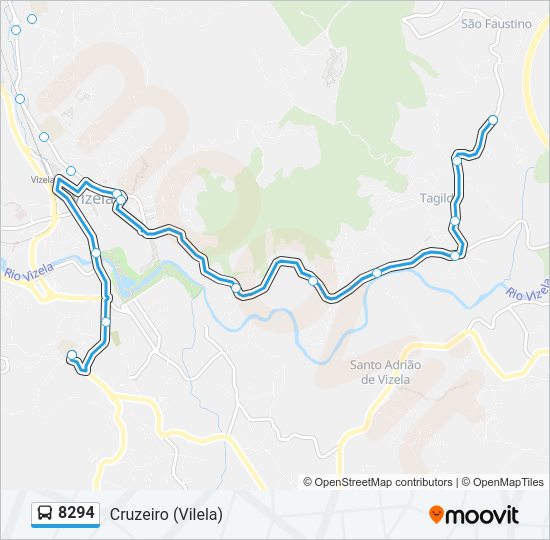 Mapa da linha do autocarro 8294.