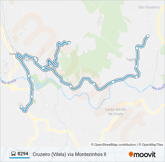 Mapa da linha do autocarro 8294.