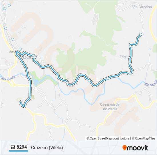 Mapa da linha do autocarro 8294.