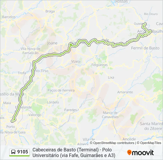 9105 Bus Line Map