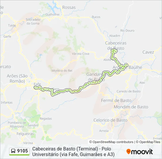 9105 Bus Line Map