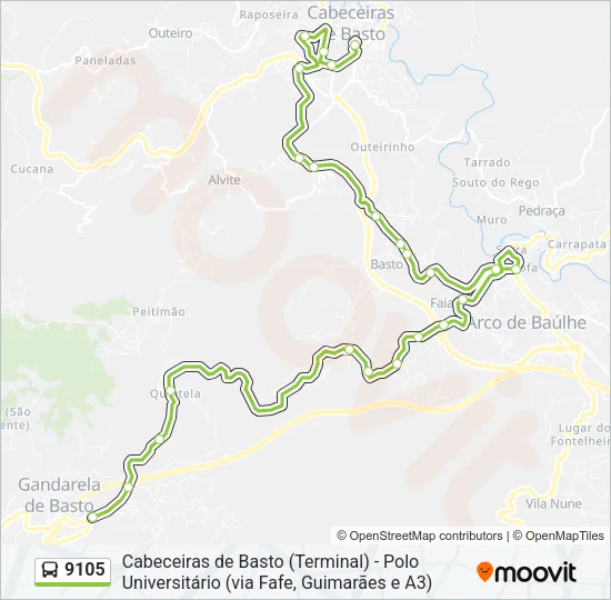 9105 Bus Line Map