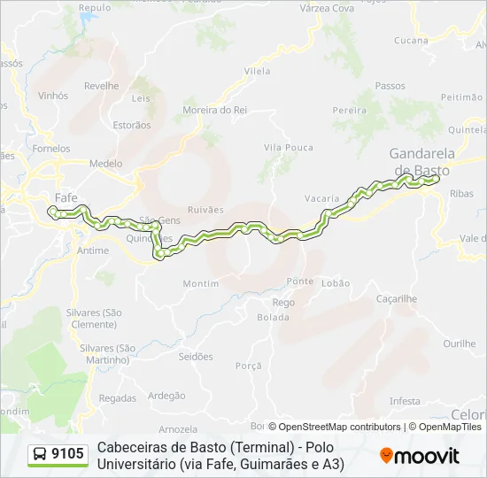 9105 Bus Line Map