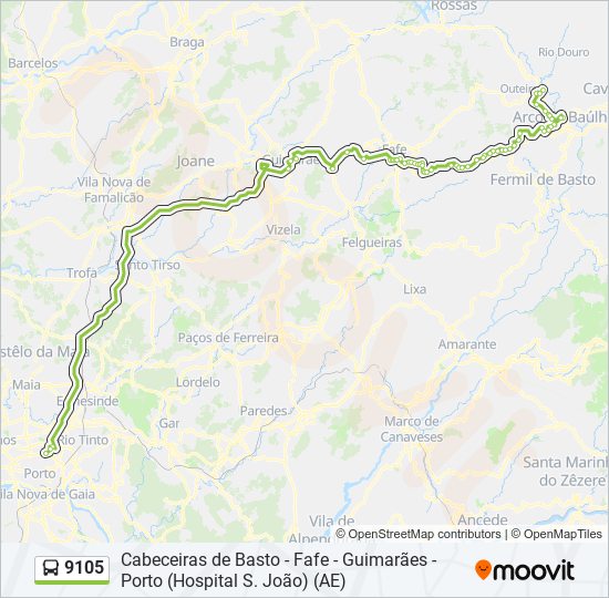 9105 bus Line Map