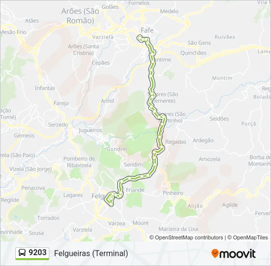 9203 Bus Line Map