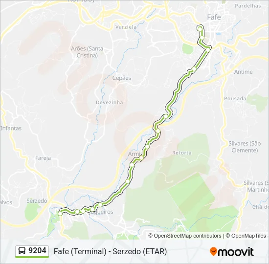 9204 Bus Line Map