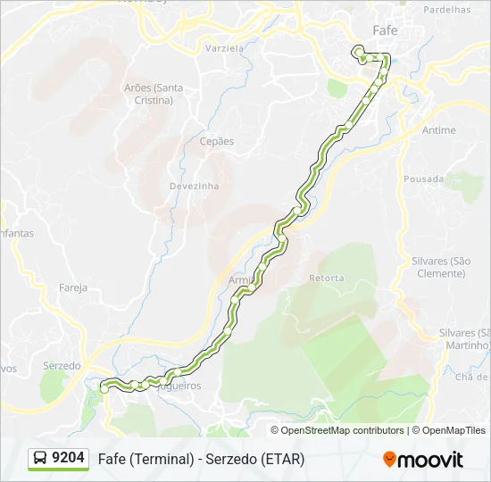 9204 Bus Line Map