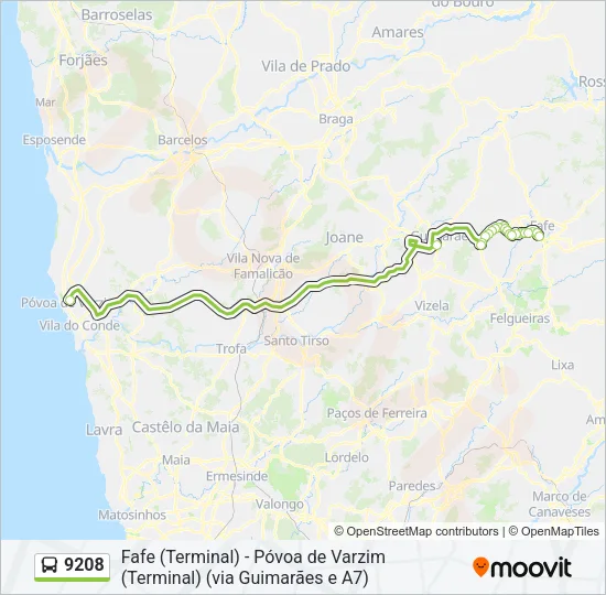9208 Bus Line Map