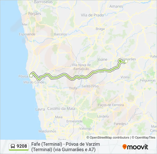 9208 Bus Line Map