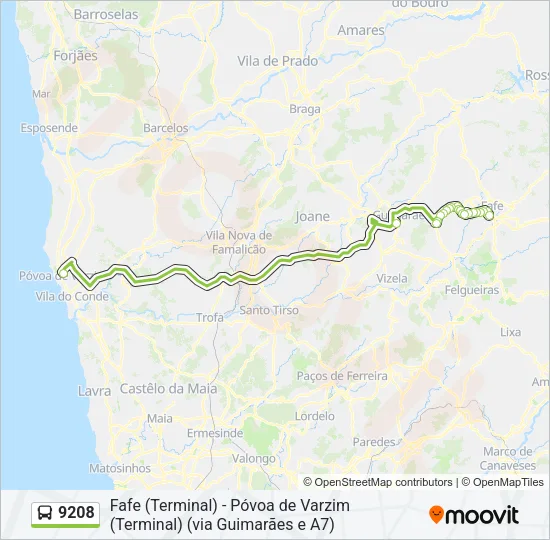 9208 Bus Line Map