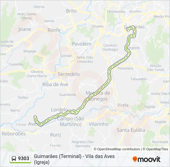 9303 Bus Line Map