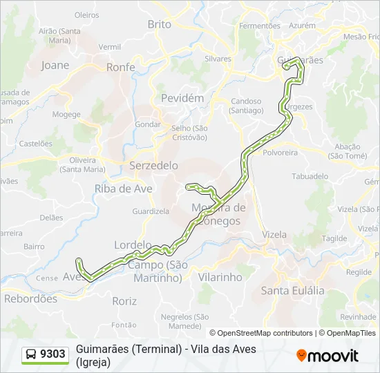 9303 Bus Line Map