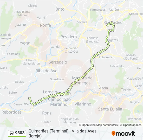 9303 Bus Line Map