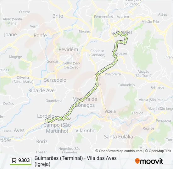 9303 Bus Line Map