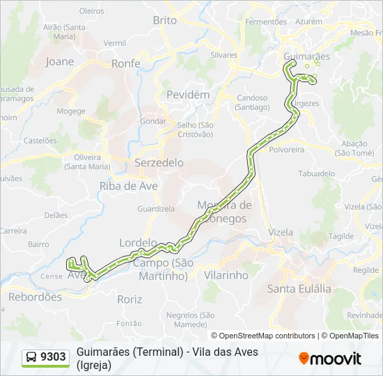 9303 Bus Line Map