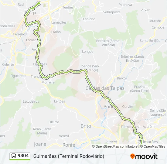 9304 Bus Line Map