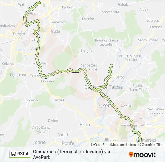 9304 Bus Line Map