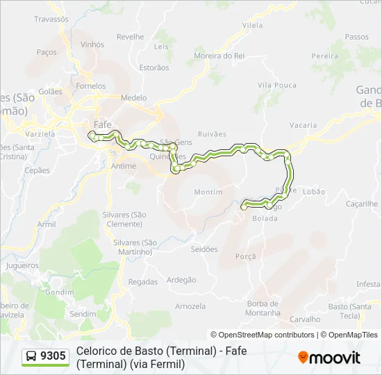 9305 Bus Line Map