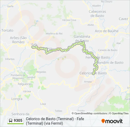 9305 Bus Line Map