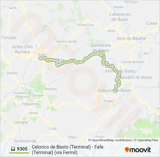 9305 Bus Line Map