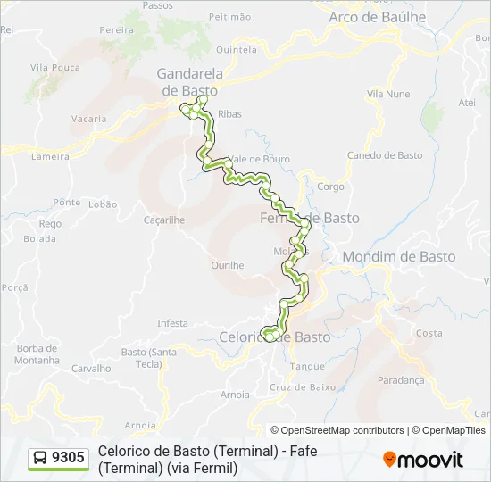 9305 Bus Line Map