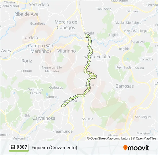 9307 Bus Line Map