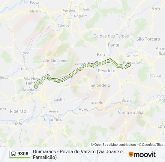 9308 Bus Line Map