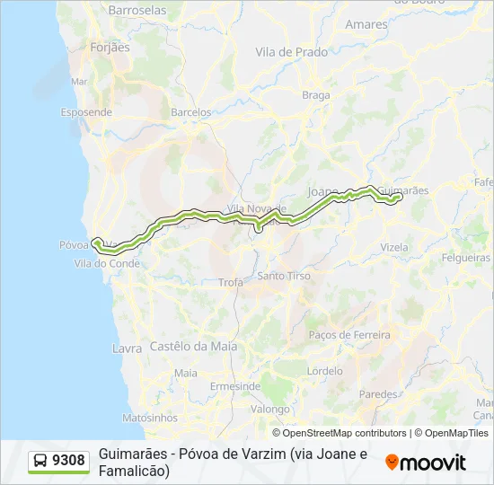 9308 Bus Line Map