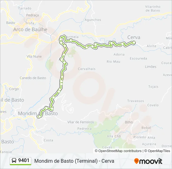 9401 Bus Line Map