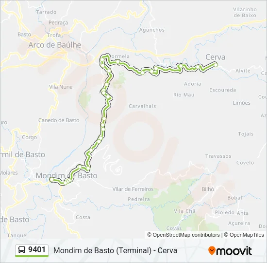 9401 Bus Line Map