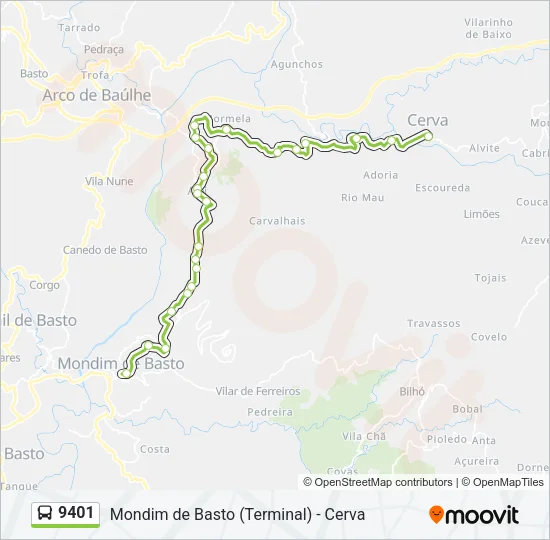 9401 Bus Line Map