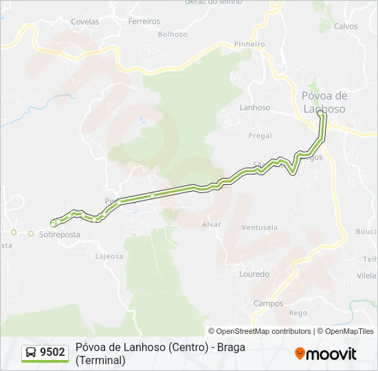 9502 Bus Line Map