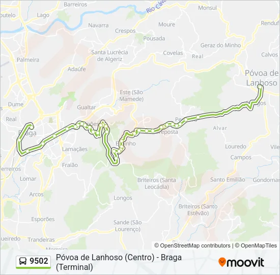 9502 Bus Line Map