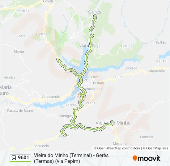 9601 Bus Line Map