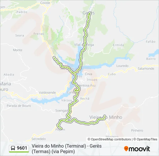 9601 Bus Line Map
