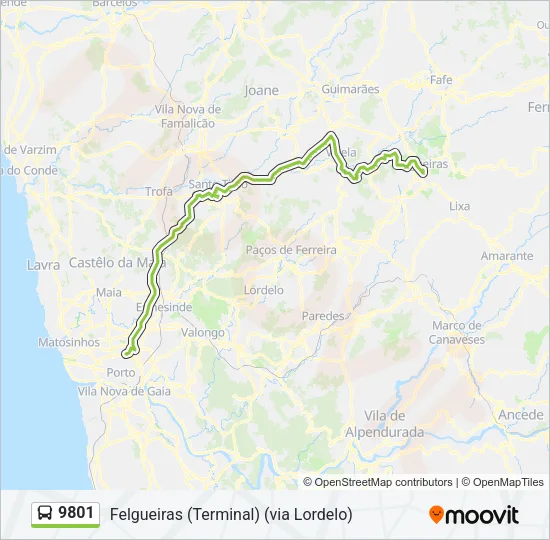 9801 Bus Line Map