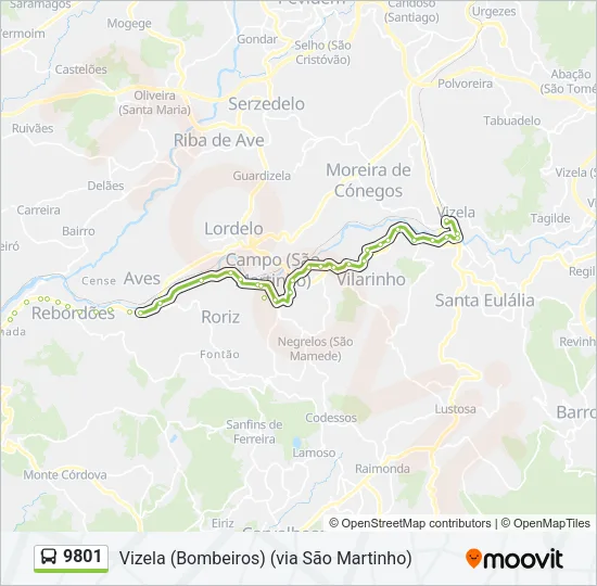 9801 Bus Line Map