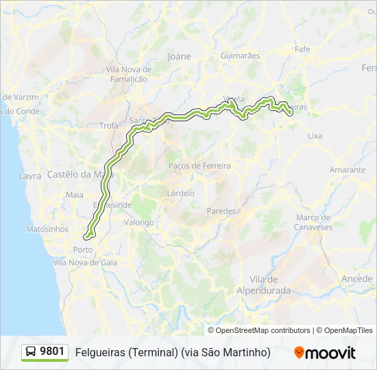 9801 Bus Line Map