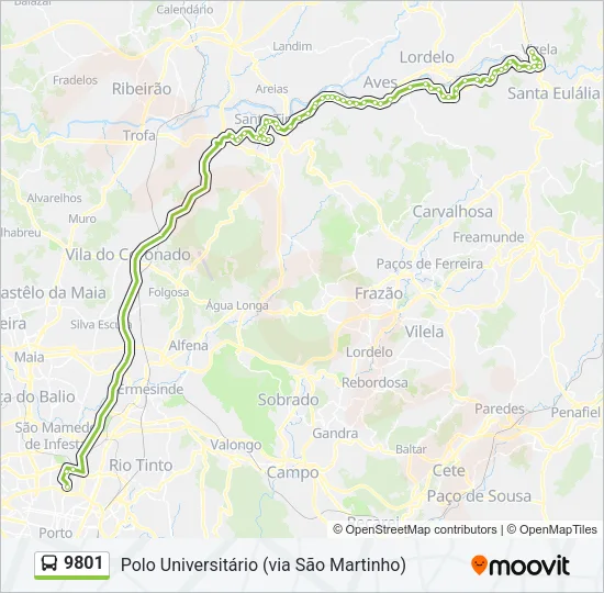 9801 Bus Line Map