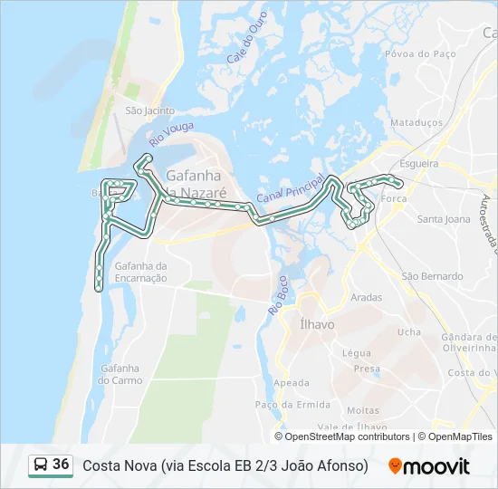36 Bus Line Map