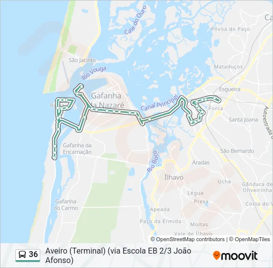 36 Bus Line Map