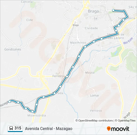 315 Bus Line Map