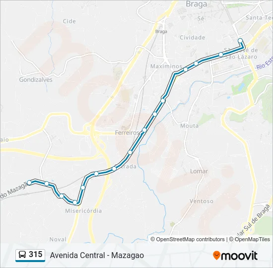 315 Bus Line Map