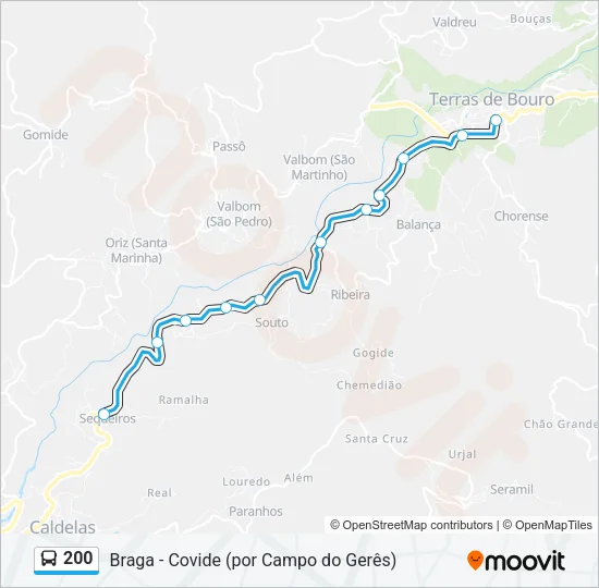 200 Bus Line Map